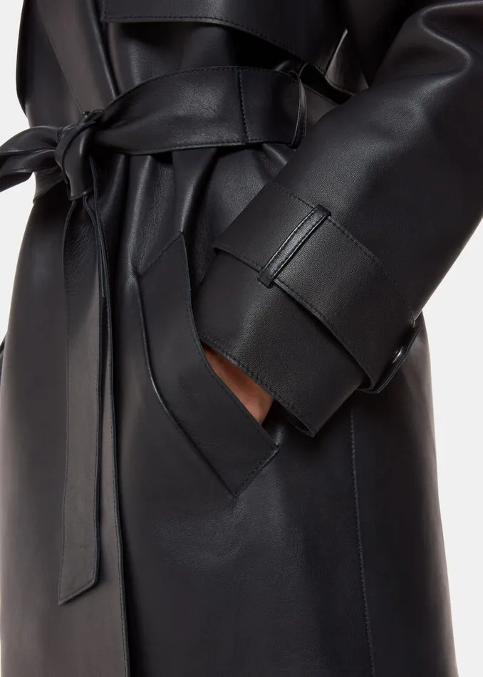 Women Coats and Jackets Whistles Black Faye Clean Bonded Trench Coat