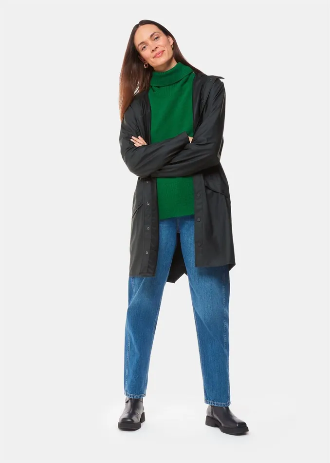 Women Coats and Jackets Whistles Black Rains Long Jacket