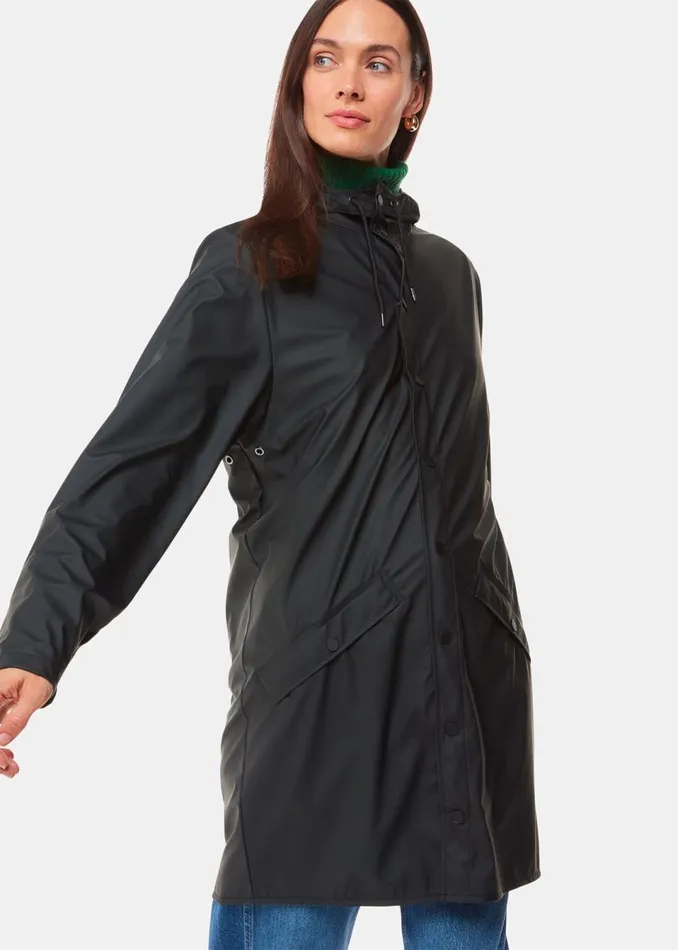 Women Coats and Jackets Whistles Black Rains Long Jacket