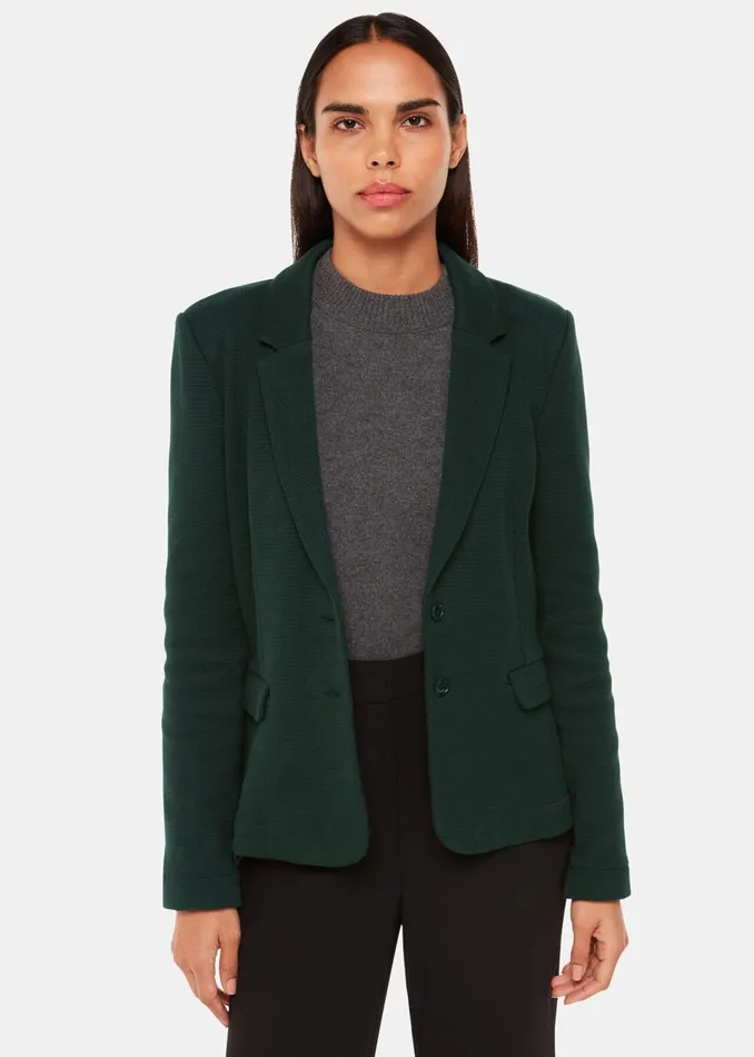 Women Coats and Jackets Whistles Forest Green Slim Jersey Jacket