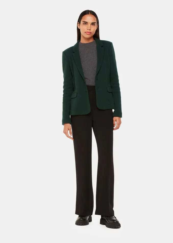 Women Coats and Jackets Whistles Forest Green Slim Jersey Jacket