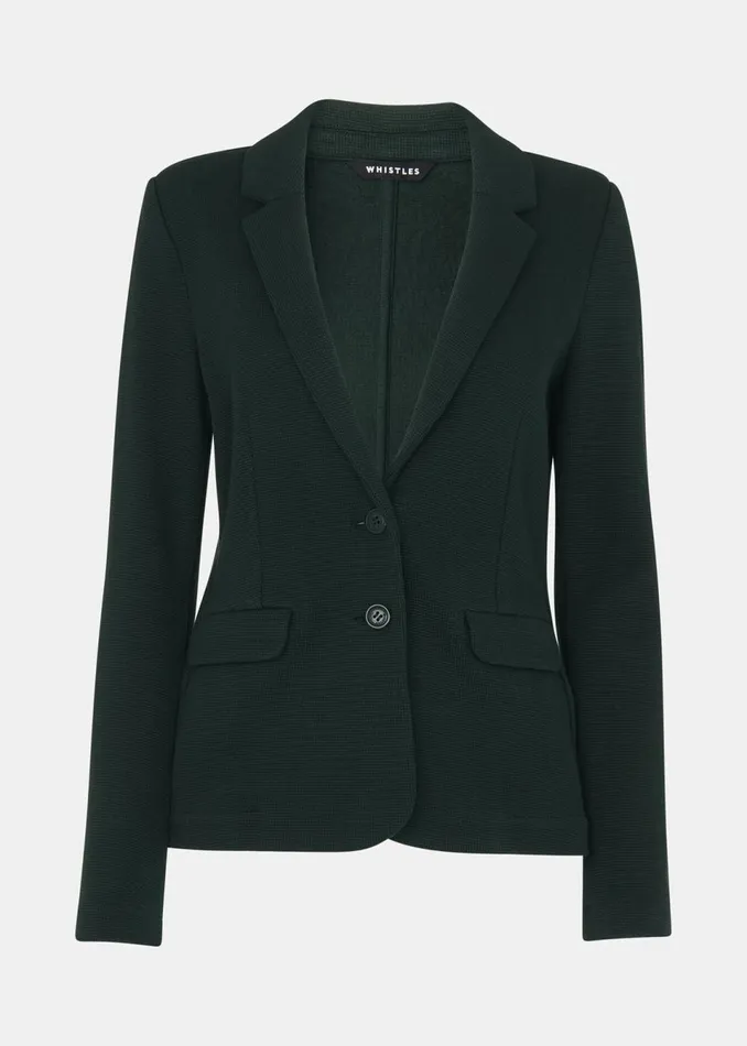 Women Coats and Jackets Whistles Forest Green Slim Jersey Jacket