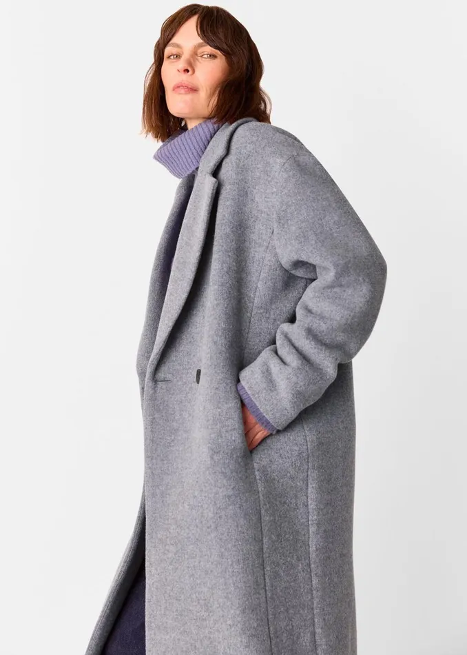 Women Coats and Jackets Whistles Grey Eliza Double Breasted Coat