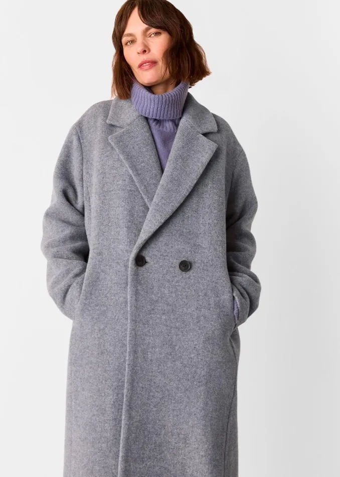 Women Coats and Jackets Whistles Grey Eliza Double Breasted Coat