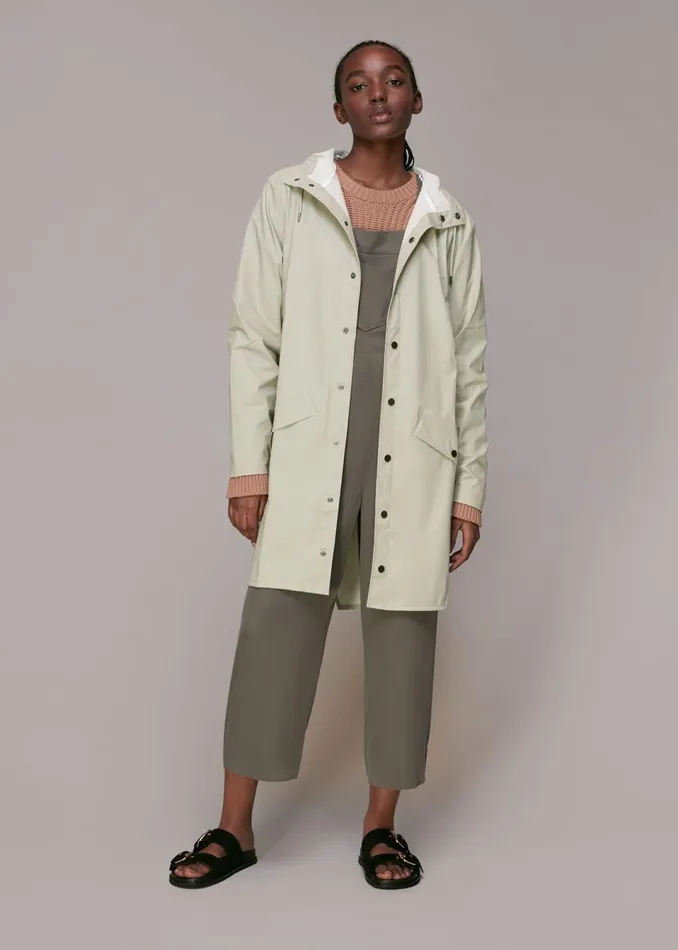 Women Coats and Jackets Whistles Pale Grey Rains Long Jacket