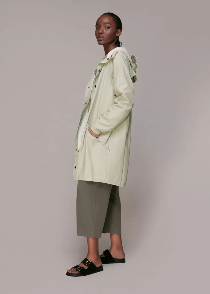 Women Coats and Jackets Whistles Pale Grey Rains Long Jacket