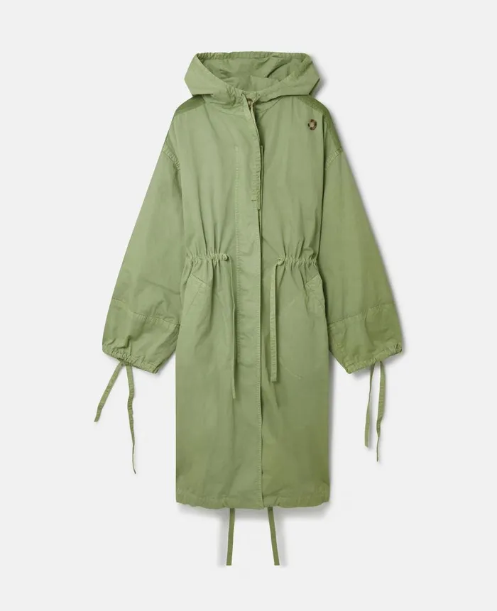 Women Coats And Jackets Stella McCartney Organic Cotton Drawstring Parka Pistachio Women Coats And Jackets Stella McCartney Organic Cotton Drawstring Parka Pistachio