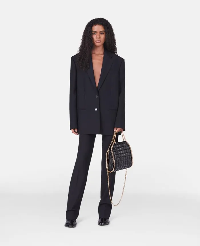 Women Coats And Jackets Stella McCartney Prince Of Wales Check Oversized Blazer Black