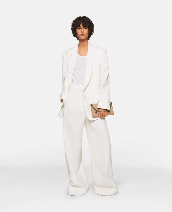 Women Coats And Jackets Stella McCartney Wool Blazer With Shawl Lapels Chalk White