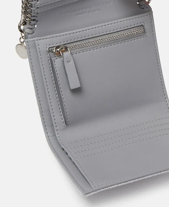 Women Compact Wallets Stella McCartney Falabella Small Flap Wallet Silver Women Compact Wallets Stella McCartney Falabella Small Flap Wallet Silver