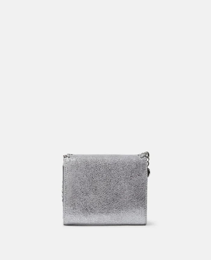 Women Compact Wallets Stella McCartney Falabella Small Flap Wallet Silver Women Compact Wallets Stella McCartney Falabella Small Flap Wallet Silver