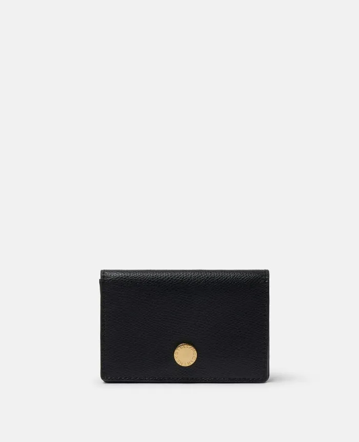 Women Compact Wallets Stella McCartney Logo Grainy Alter Mat Flap Cardholder Black Women Compact Wallets Stella McCartney Logo Grainy Alter Mat Flap Cardholder Black