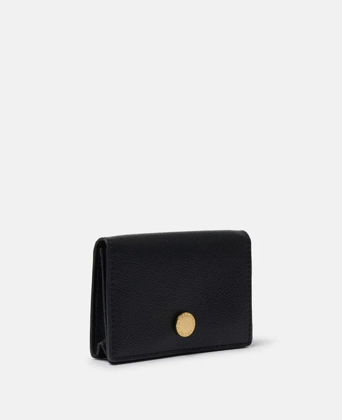 Women Compact Wallets Stella McCartney Logo Grainy Alter Mat Flap Cardholder Black Women Compact Wallets Stella McCartney Logo Grainy Alter Mat Flap Cardholder Black