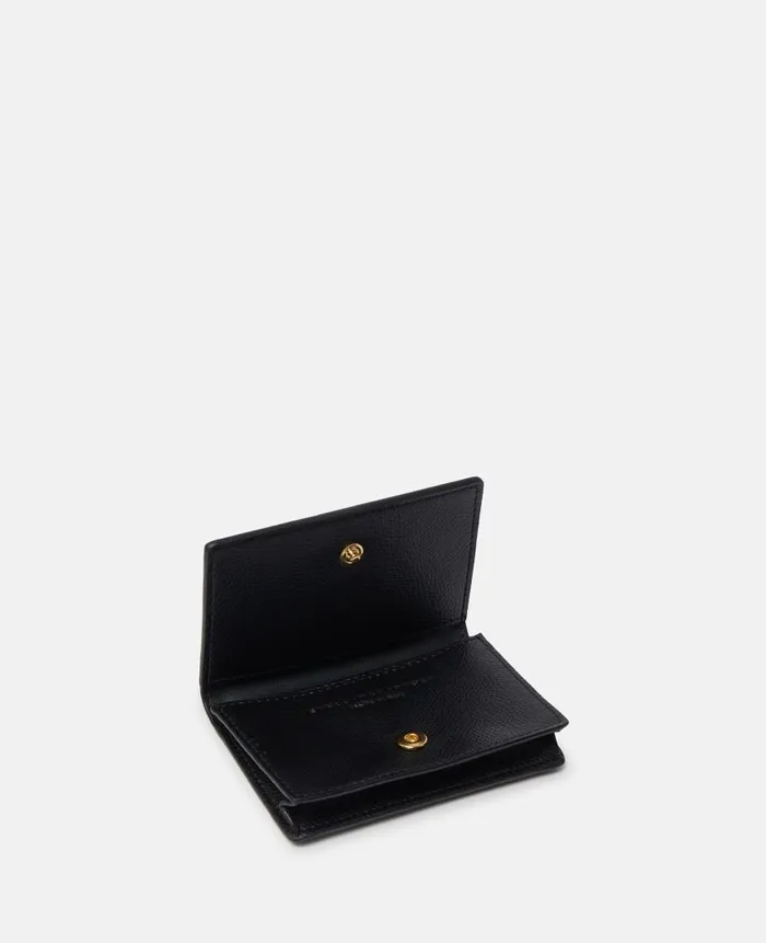 Women Compact Wallets Stella McCartney Logo Grainy Alter Mat Flap Cardholder Black Women Compact Wallets Stella McCartney Logo Grainy Alter Mat Flap Cardholder Black
