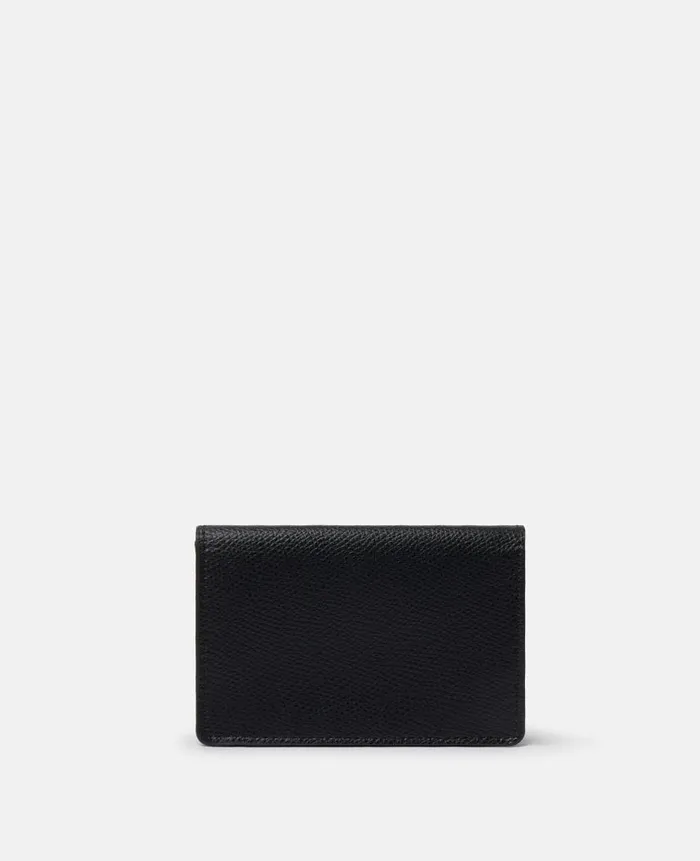 Women Compact Wallets Stella McCartney Logo Grainy Alter Mat Flap Cardholder Black Women Compact Wallets Stella McCartney Logo Grainy Alter Mat Flap Cardholder Black