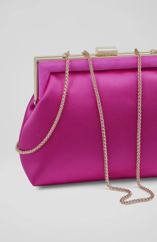 Women Connie Pink Satin Trapeze Clutch Bag LKBennett Clutch Bags Women Connie Pink Satin Trapeze Clutch Bag LKBennett Clutch Bags