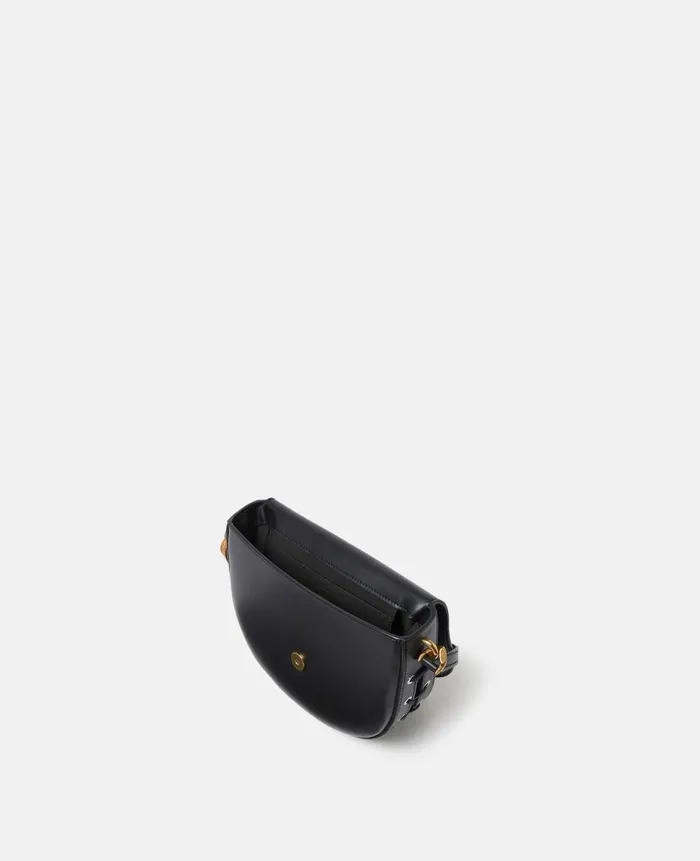Women Crossbody Bags Stella McCartney Frayme Whipstitch Shoulder Bag Midnight Black
