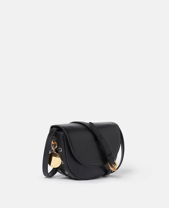 Women Crossbody Bags Stella McCartney Frayme Whipstitch Small Shoulder Bag Midnight Black