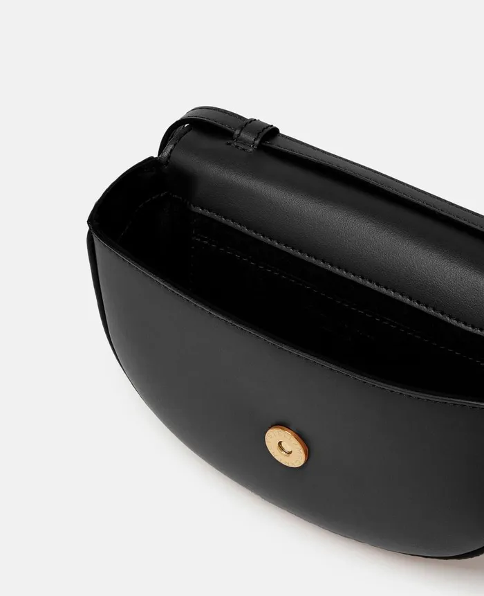 Women Crossbody Bags Stella McCartney Frayme Whipstitch Small Shoulder Bag Midnight Black