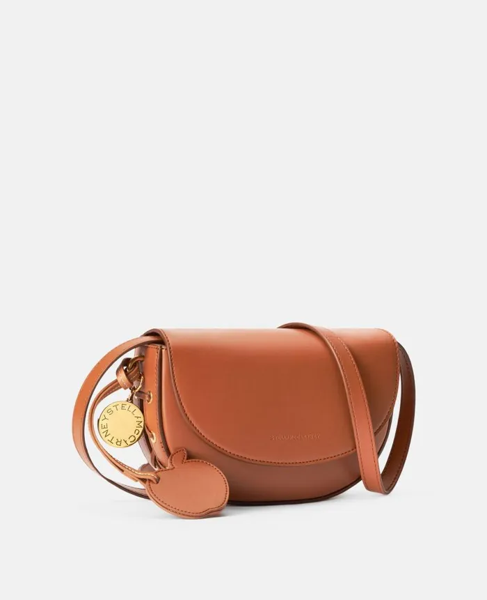 Women Crossbody Bags Stella McCartney Frayme Whipstitch Small Shoulder Bag Tan Brown