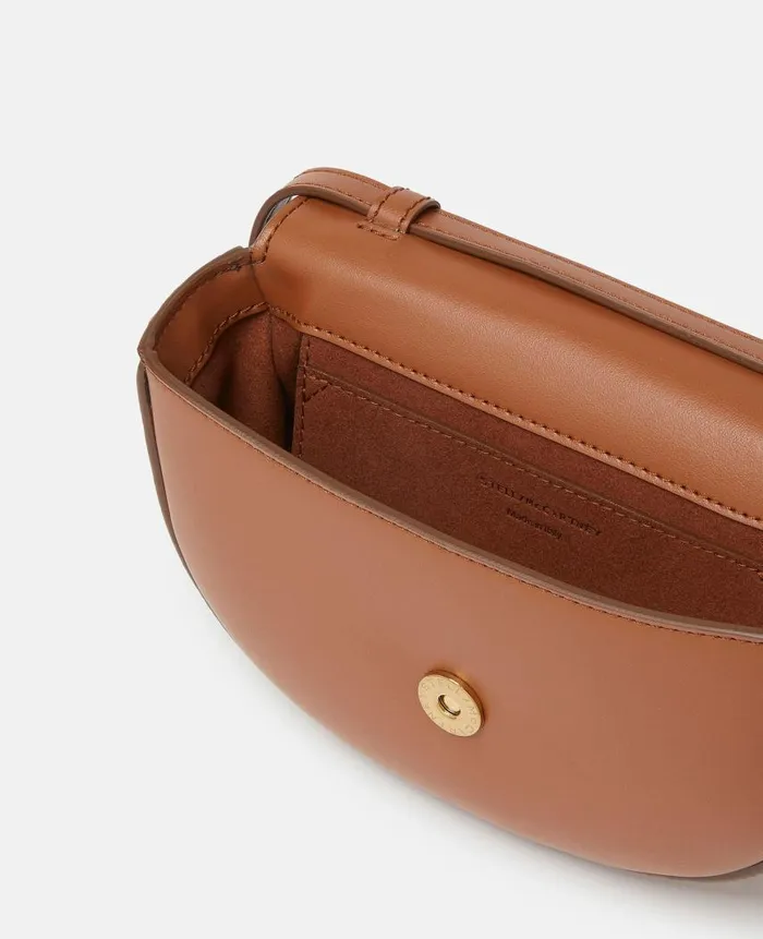Women Crossbody Bags Stella McCartney Frayme Whipstitch Small Shoulder Bag Tan Brown