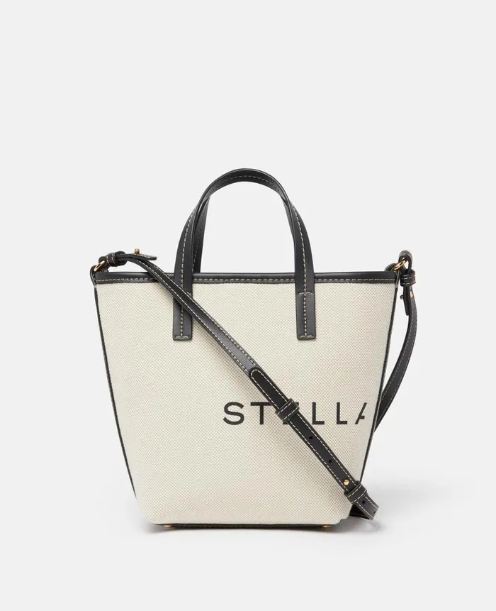 Women Crossbody Bags Stella McCartney Logo Canvas Crossbody Tote Bag Ecru Cream Women Crossbody Bags Stella McCartney Logo Canvas Crossbody Tote Bag Ecru Cream