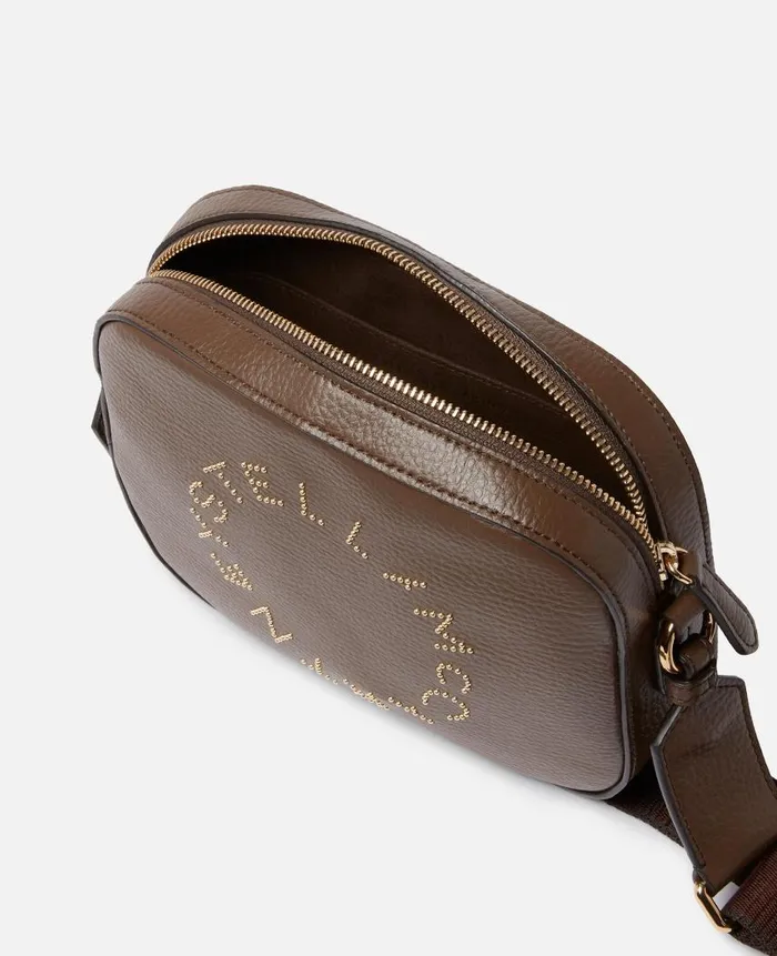 Women Crossbody Bags Stella McCartney Logo Crossbody Camera Bag Chocolate Brown