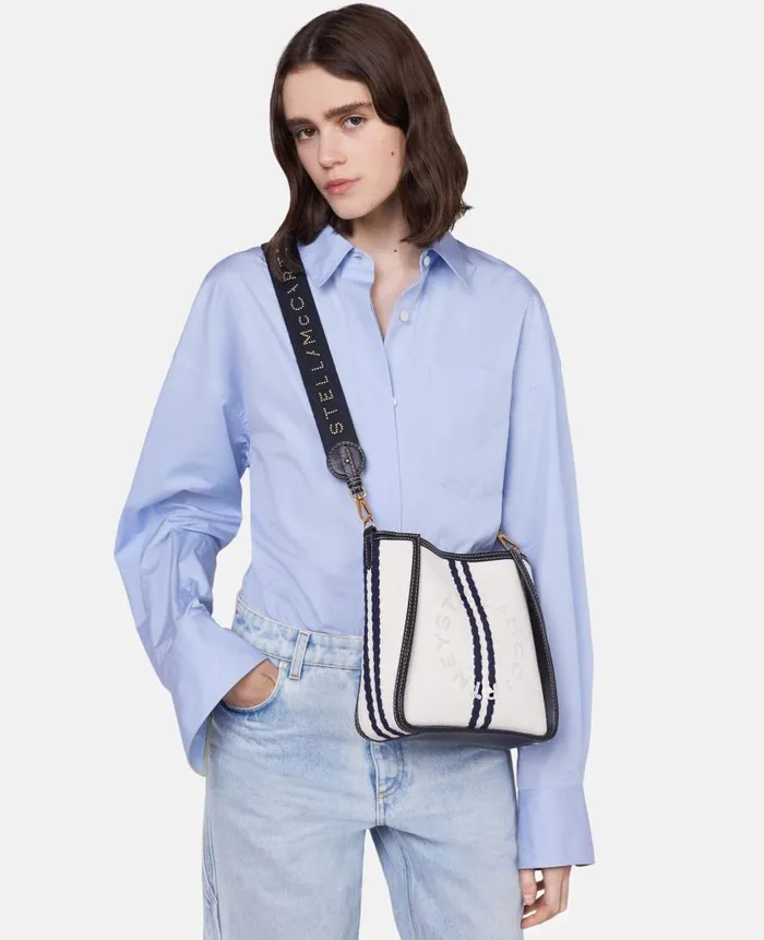 Women Crossbody Bags Stella McCartney Logo Ryder Shoulder Bag Ivorymarine Women Crossbody Bags Stella McCartney Logo Ryder Shoulder Bag Ivorymarine