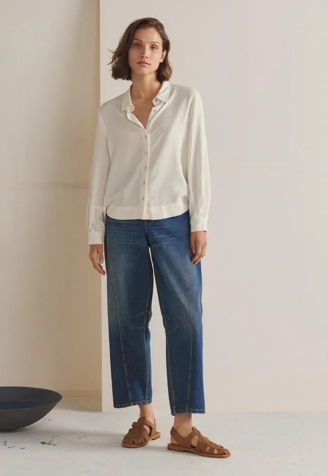 Women Curveseam Denim Jeans Mid Blue Wash Poetry Fashion Trousers and Shorts