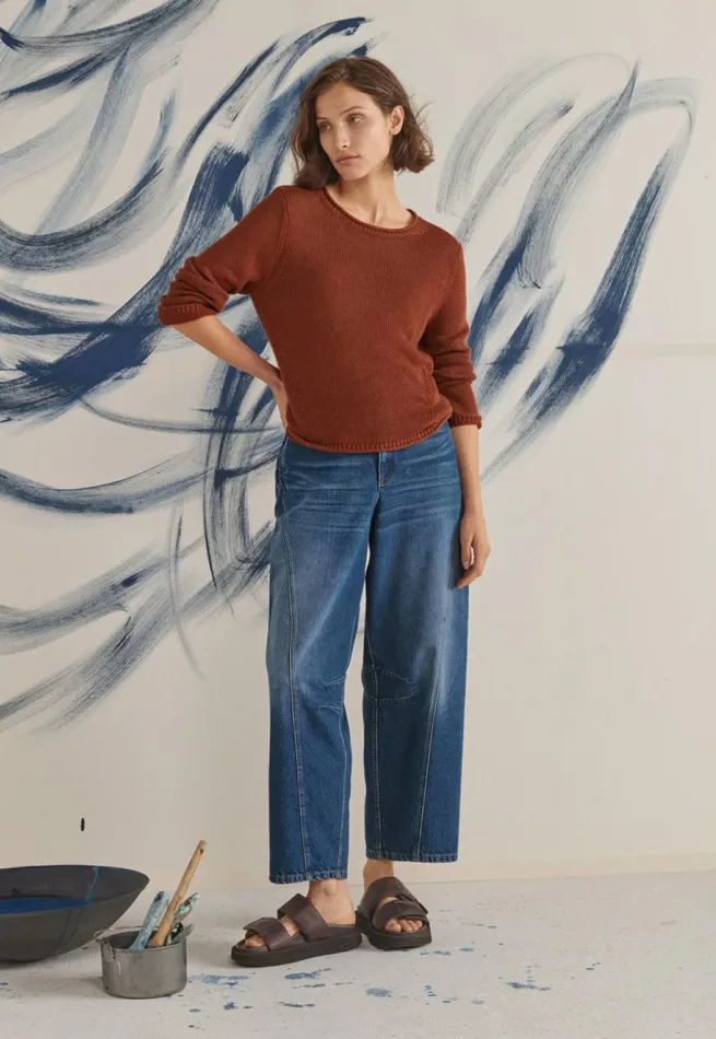 Women Curveseam Denim Jeans Mid Blue Wash Poetry Fashion Trousers and Shorts