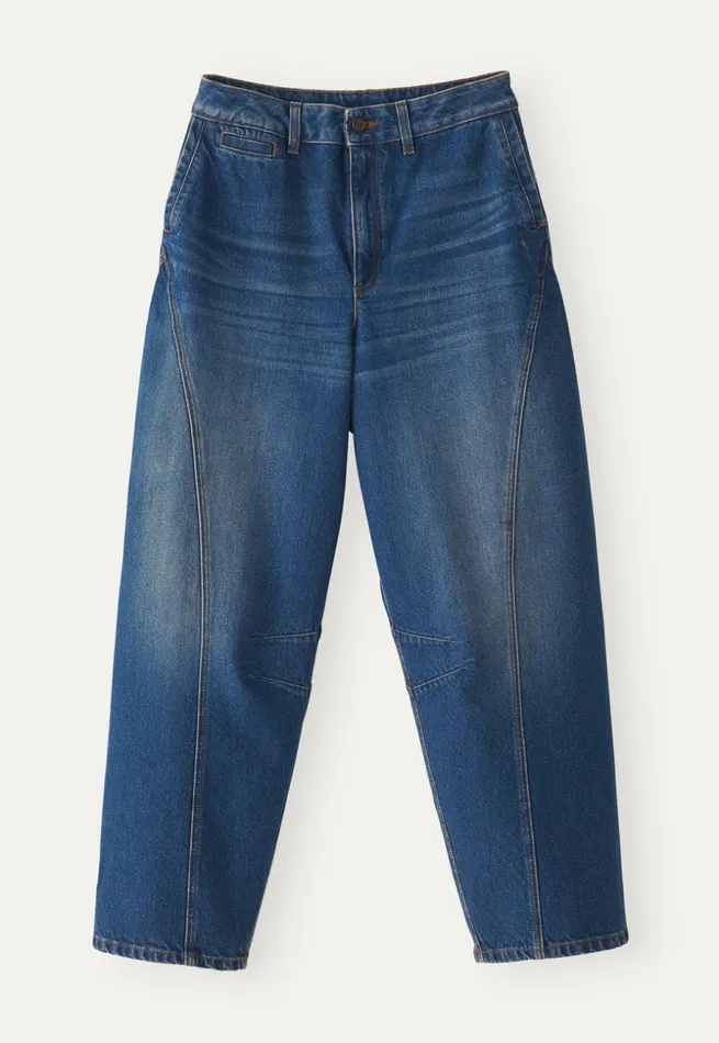Women Curveseam Denim Jeans Mid Blue Wash Poetry Fashion Trousers and Shorts