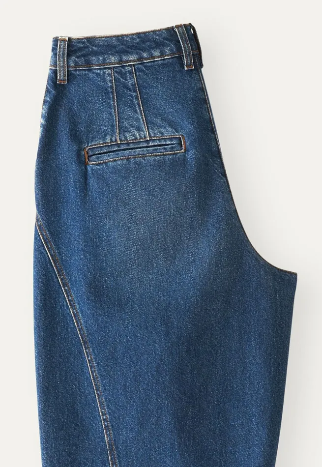 Women Curveseam Denim Jeans Mid Blue Wash Poetry Fashion Trousers and Shorts