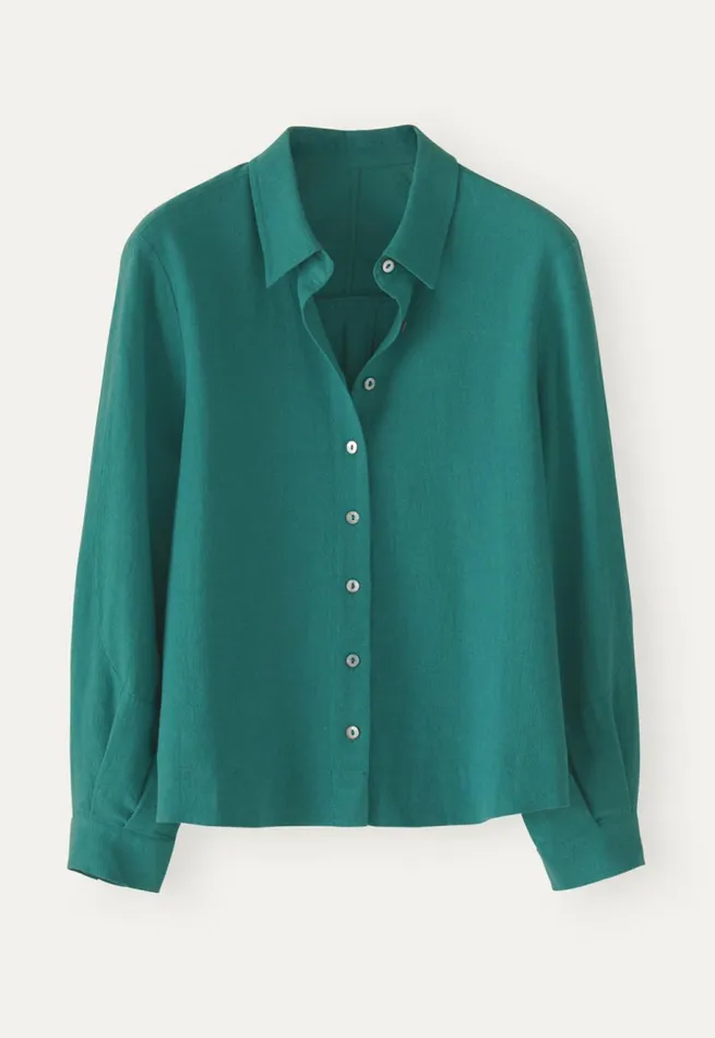 Women Curvedsleeve Blouse Soft Turquoise Poetry Fashion Shirts and Tunics