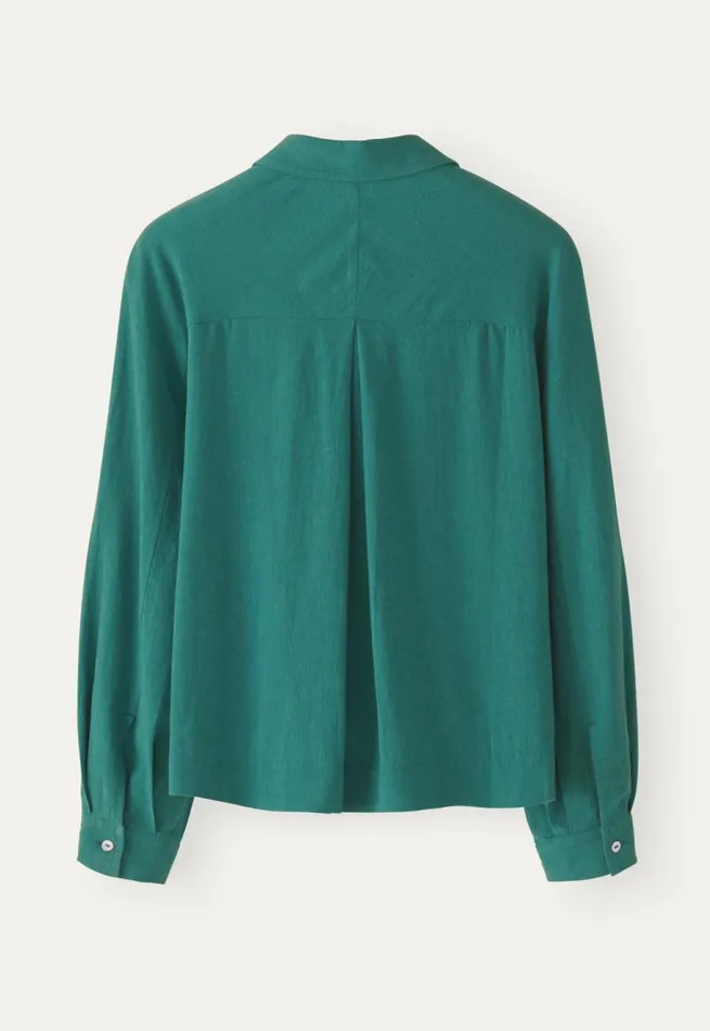 Women Curvedsleeve Blouse Soft Turquoise Poetry Fashion Shirts and Tunics
