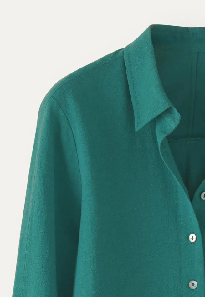 Women Curvedsleeve Blouse Soft Turquoise Poetry Fashion Shirts and Tunics
