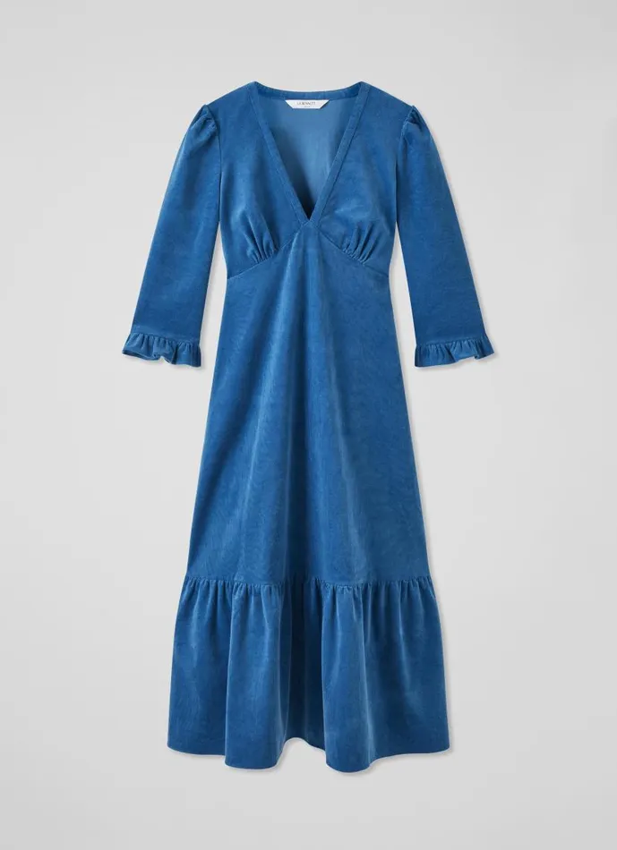 Women Deborah Blue Cotton Cord Dress Blue LKBennett Dresses Women Deborah Blue Cotton Cord Dress Blue LKBennett Dresses