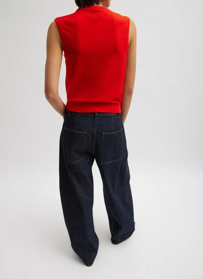 Women Denim Tibi Indigo Denim Sid Jean Dark Denim