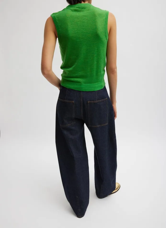 Women Denim Tibi Indigo Denim Sid Jean Dark Denim