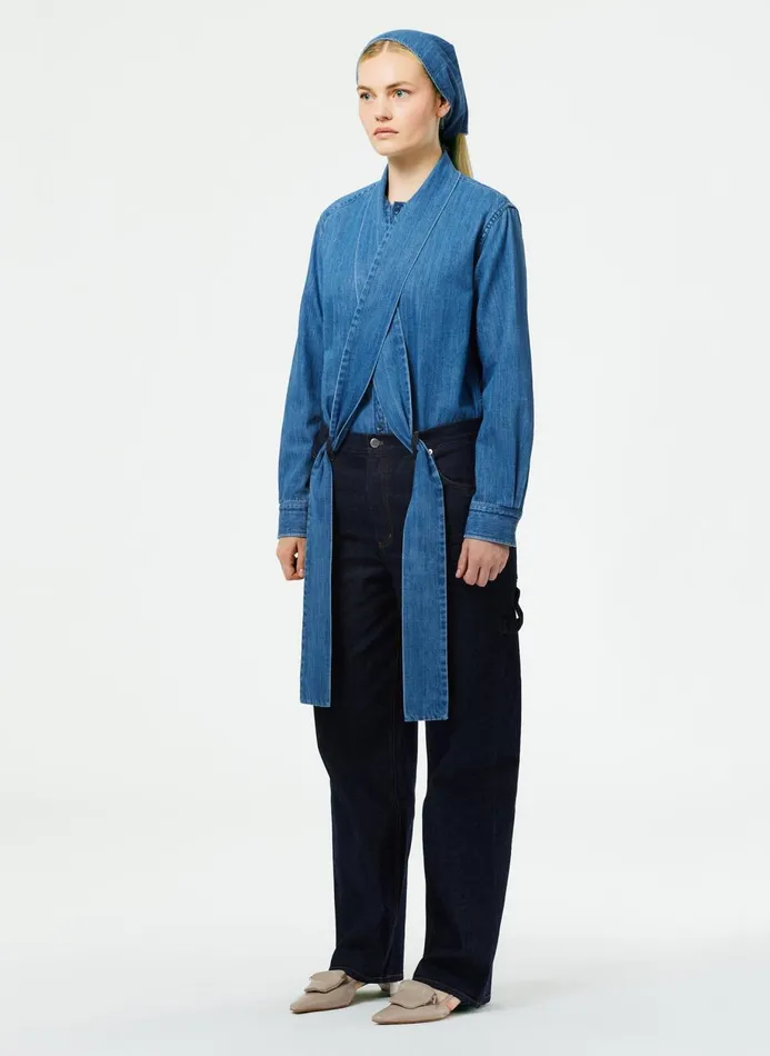 Women Denim Tibi Indigo Denim Slouchy Carpenter Jean Dark Denim