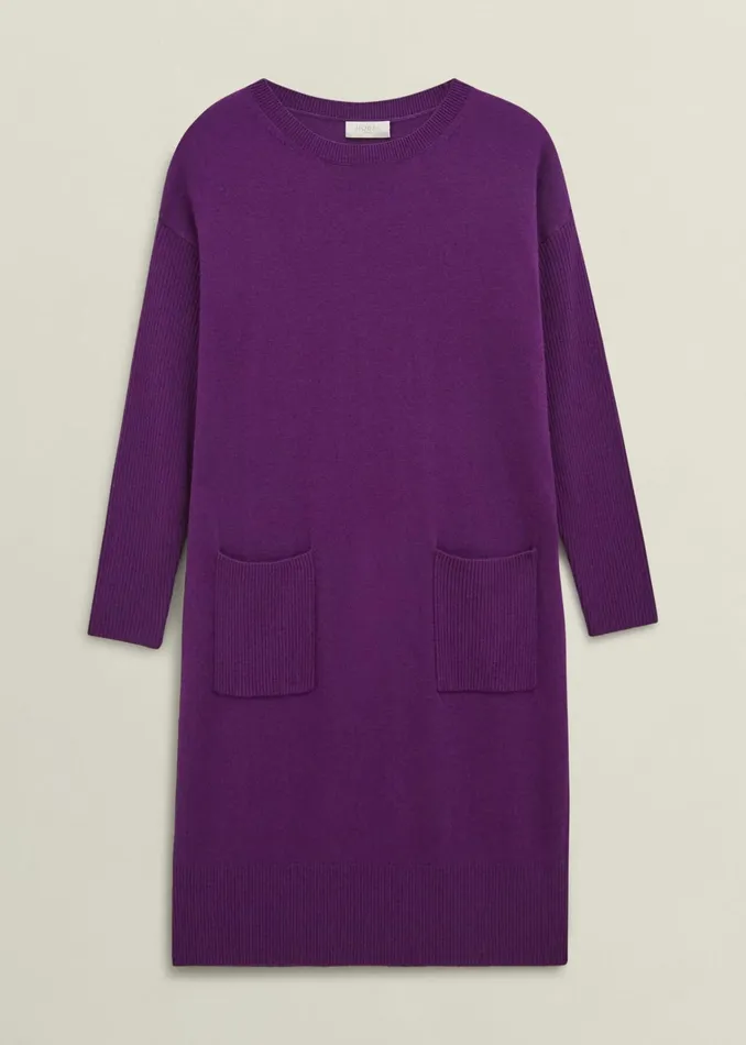Women Devora Knitted Dress With Cashmere Vibrant Purple Hobbs Dresses and Jumpsuits