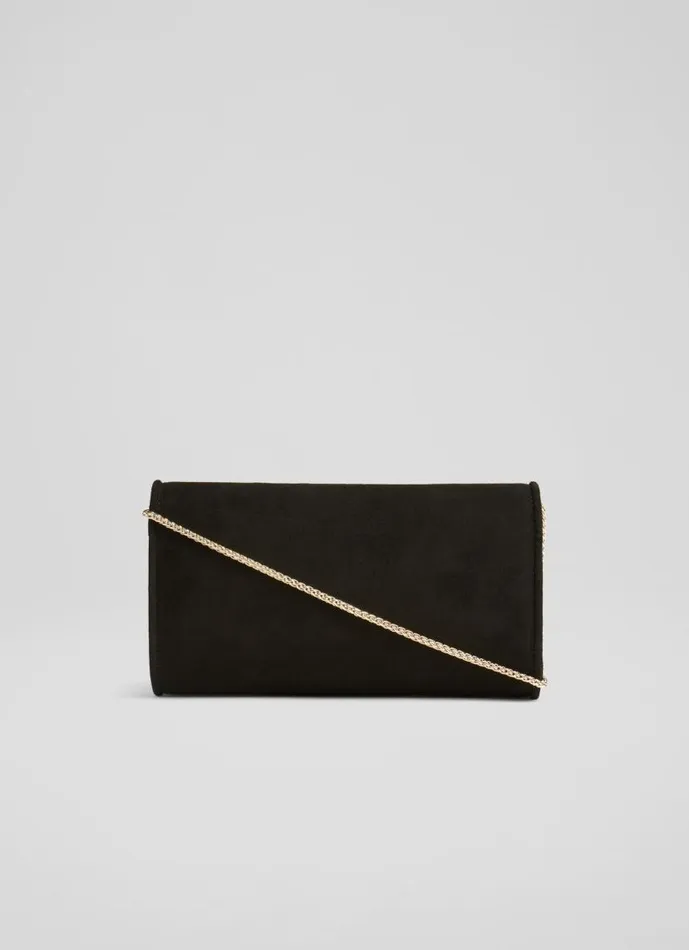 Women Dominica Black Suede Clutch Bag LKBennett Clutch Bags Women Dominica Black Suede Clutch Bag LKBennett Clutch Bags