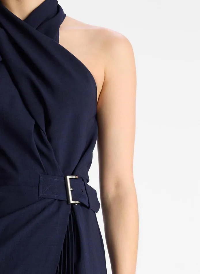 Women Dresses ALC Fiona Pleated Midi Dress Evening Blue