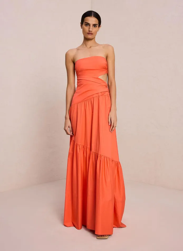 Women Dresses ALC Lark Strapless Maxi Dress Spiced Coral