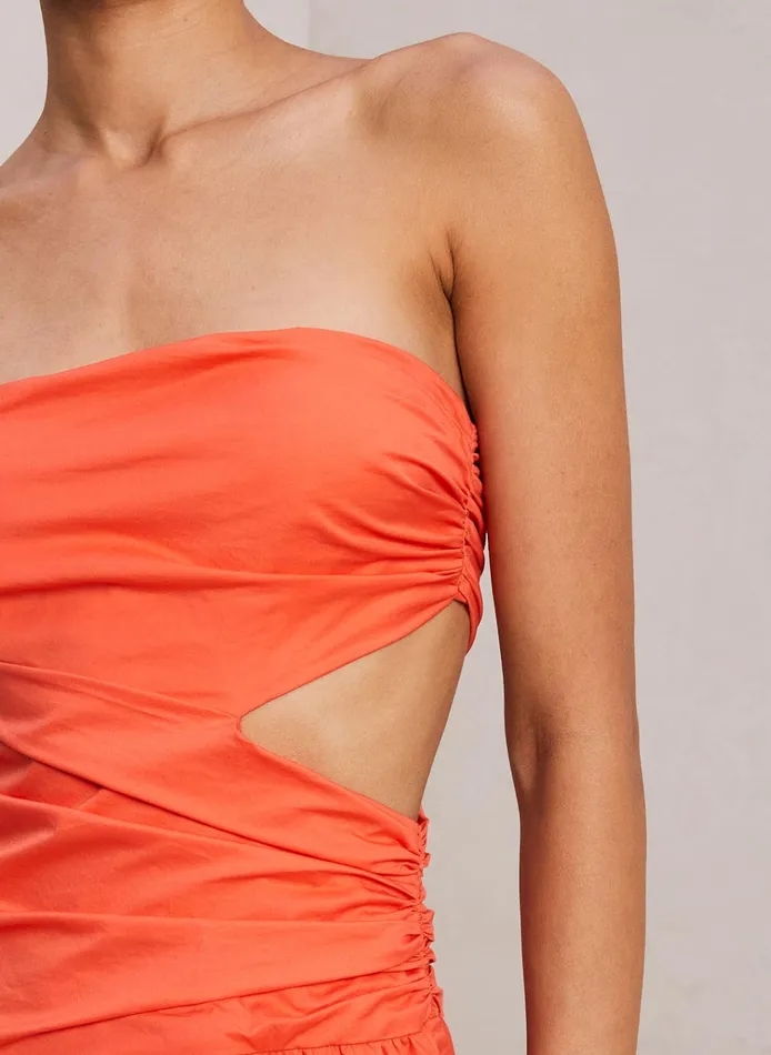 Women Dresses ALC Lark Strapless Maxi Dress Spiced Coral