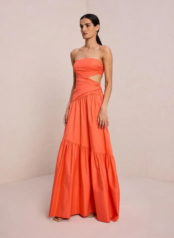 Women Dresses ALC Lark Strapless Maxi Dress Spiced Coral