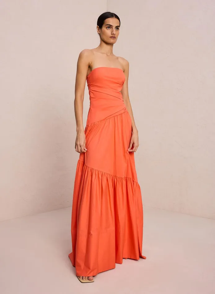 Women Dresses ALC Lark Strapless Maxi Dress Spiced Coral