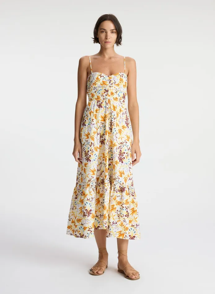 Women Dresses ALC Lilah Cotton Midi Dress White Multi