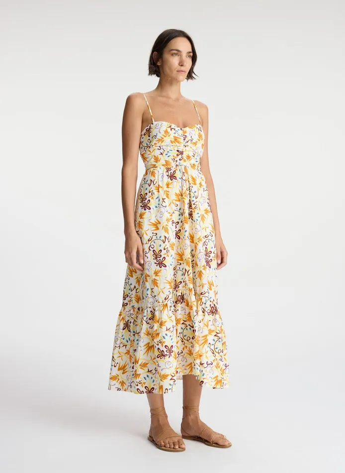 Women Dresses ALC Lilah Cotton Midi Dress White Multi