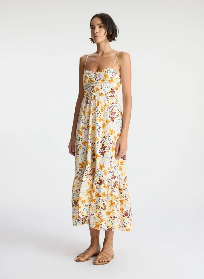 Women Dresses ALC Lilah Cotton Midi Dress White Multi
