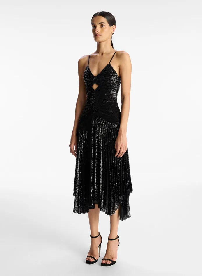 Women Dresses ALC Lou Sequin Midi Dress Black